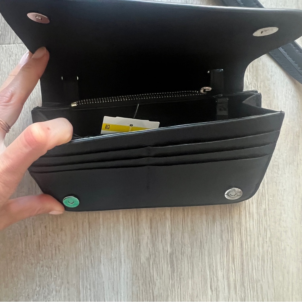 All Saints Black Leather Crossbody Bag - Picture 4 of 10